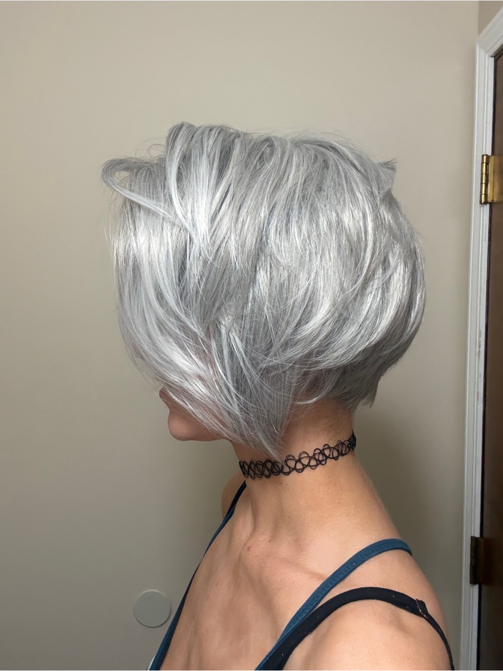 Silver Short Layered Bob Wig - Brand: Wigyy, Raven